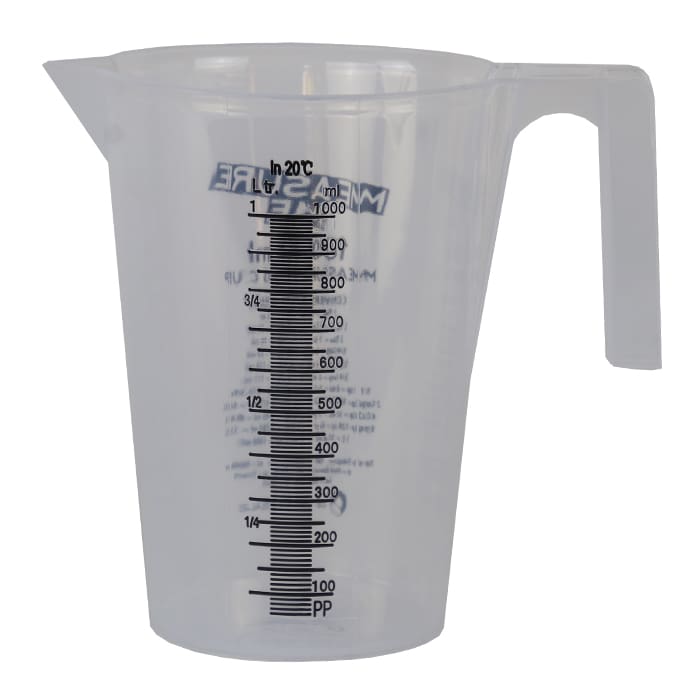 Measuring cup with measurement markings.