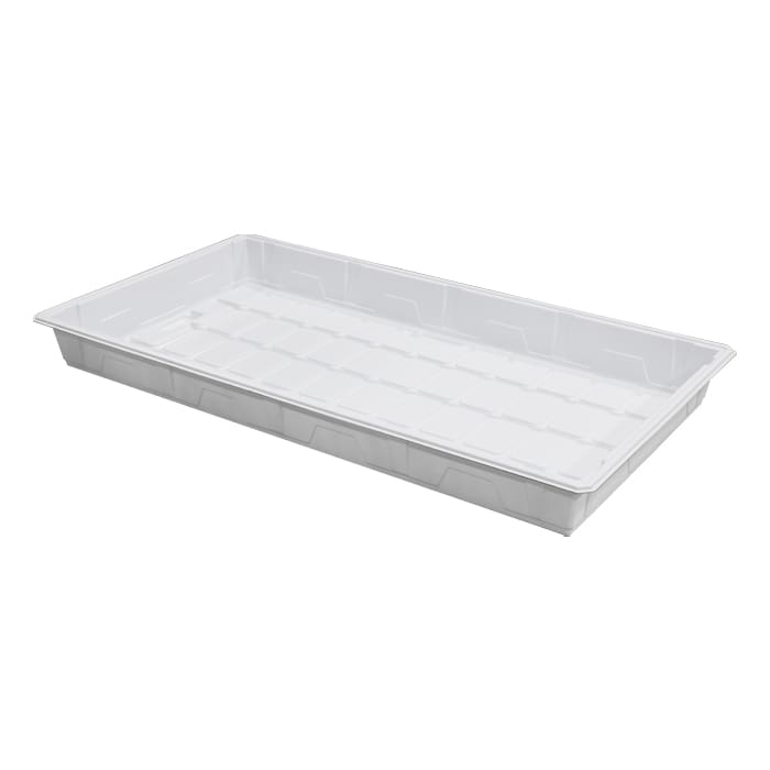 White rectangular plastic storage tray.