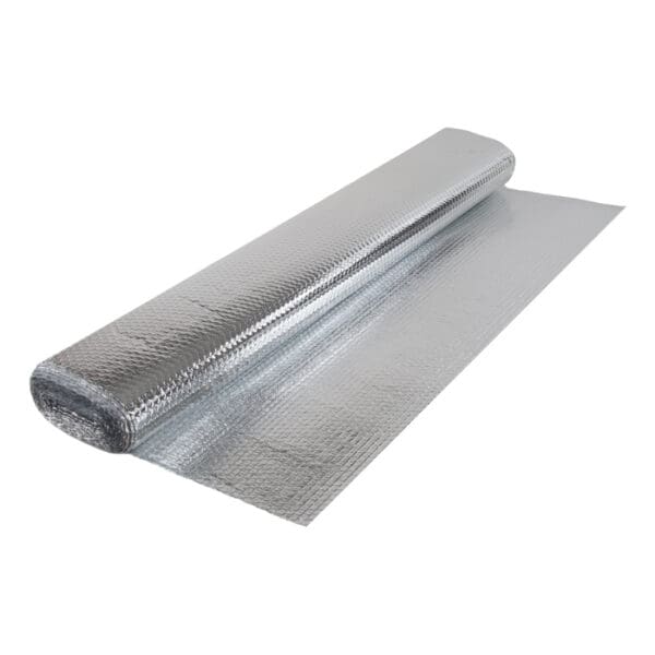 Foil insulation roll partially unrolled.