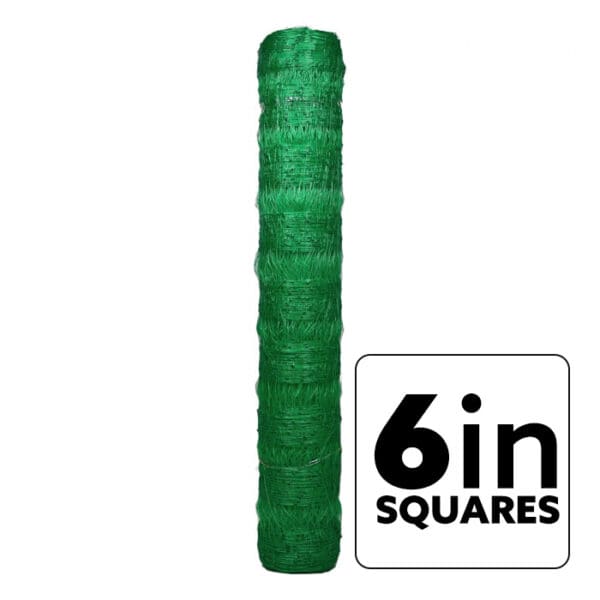 Green yard waste roll labeled 6-inch squares.