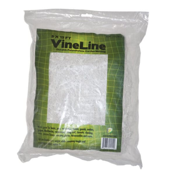 Durable polyethylene garden netting packaging.