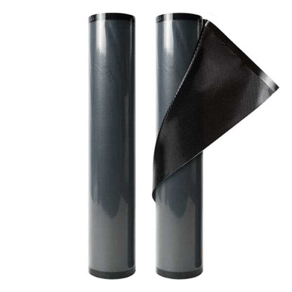 Two rolls of black adhesive vinyl.