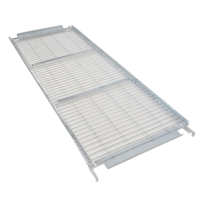 Wire shelving unit for storage solutions.