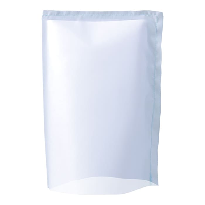 Clear plastic bag with a sealed edge.