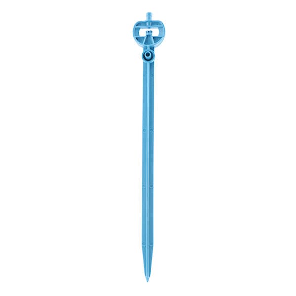 Blue plastic stake for outdoor use.