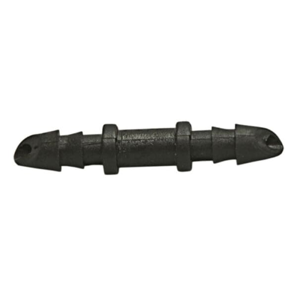 Black rubber connector with pointed ends.