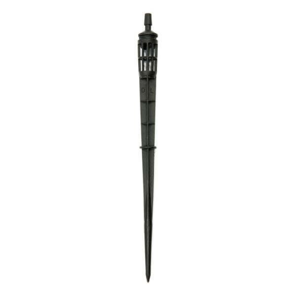 Black garden plant marker with pointed tip.