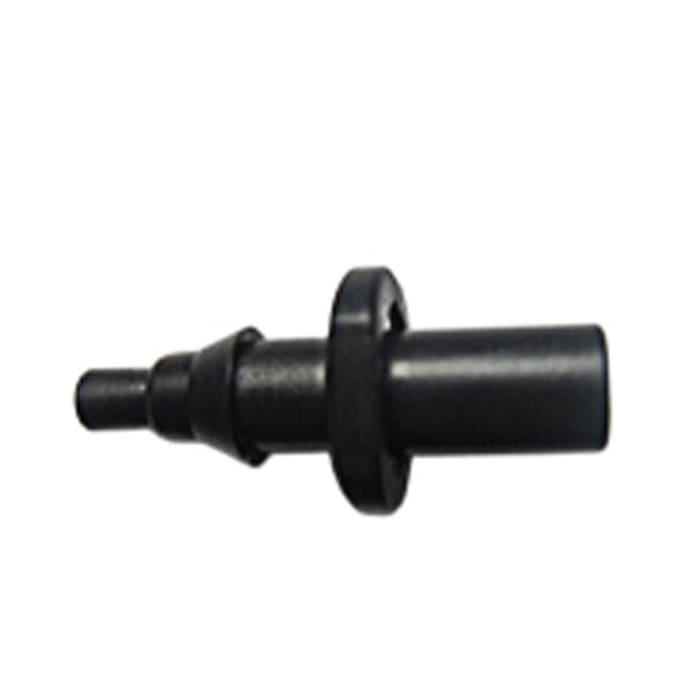 Black cylindrical mechanical part with nozzle.