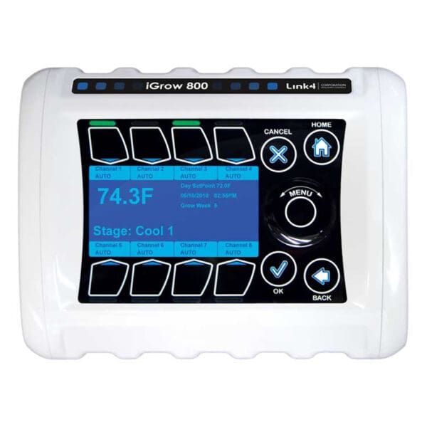 IGrow 800 device control panel display.