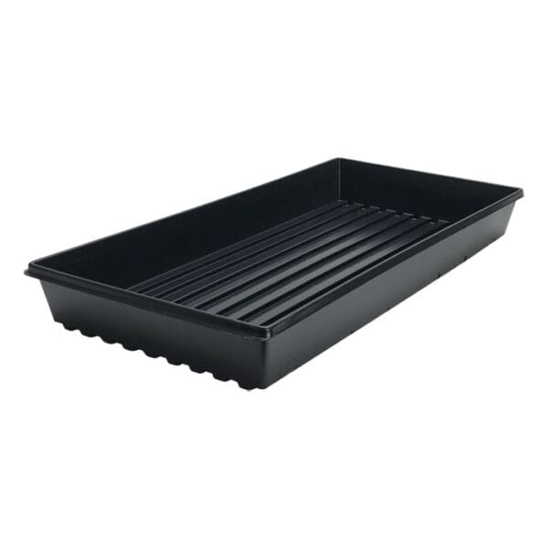 Black rectangular planting tray without drainage holes.