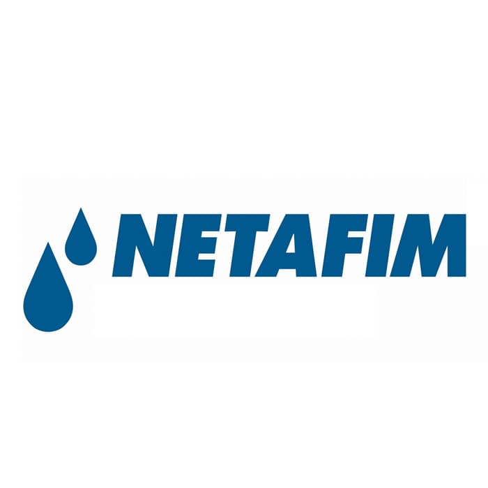 Netafim logo with water droplet symbols.