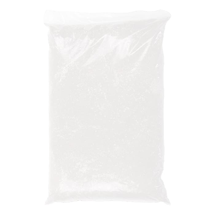 Clear plastic bag filled with granular substance.