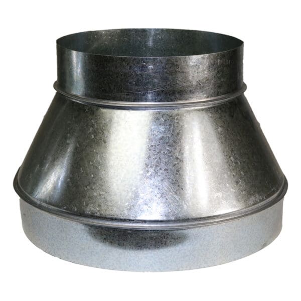 Metal ducting transition piece, conical shape.