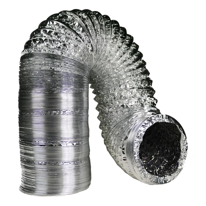 Flexible metallic ducting for ventilation purposes.