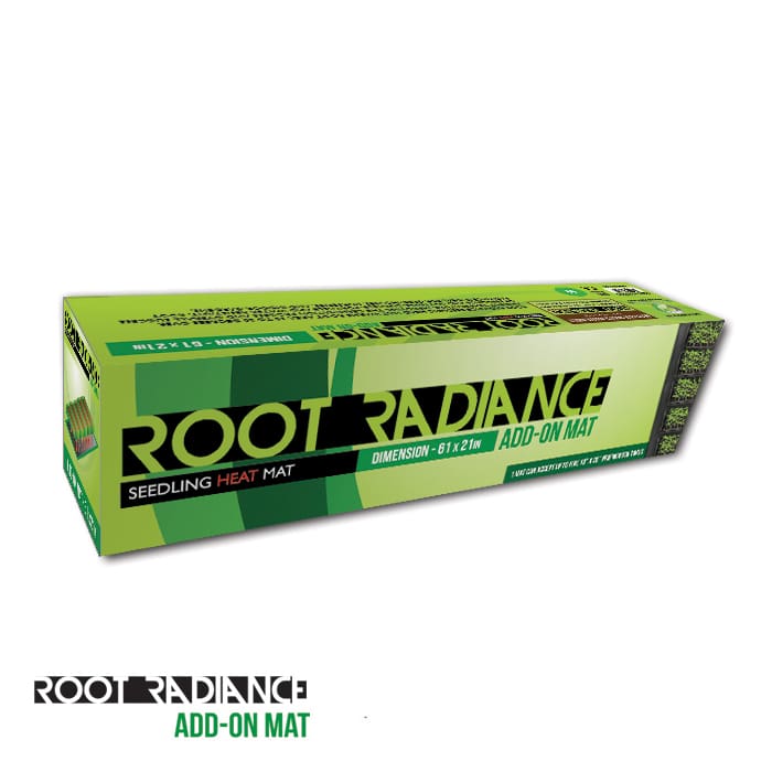 Root Radiance seedling heat mat packaging.