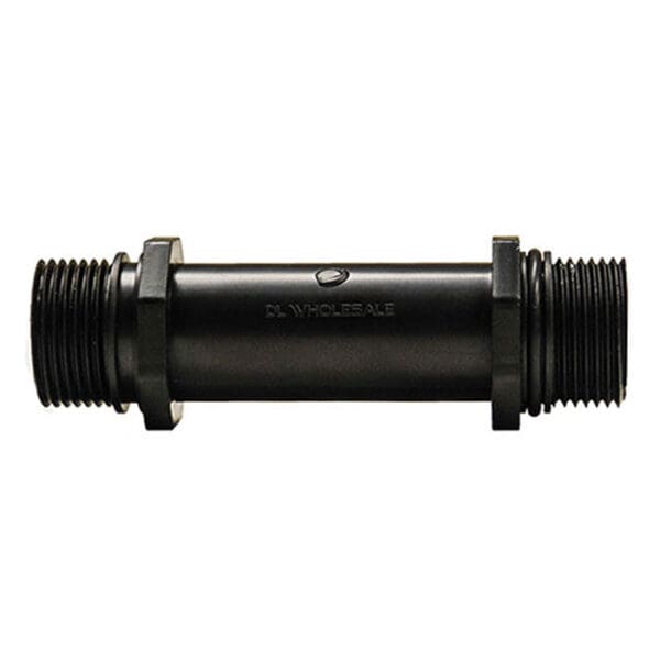 Black threaded plumbing pipe connector.