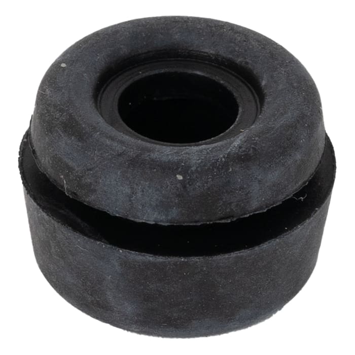 Black rubber gasket with central hole.