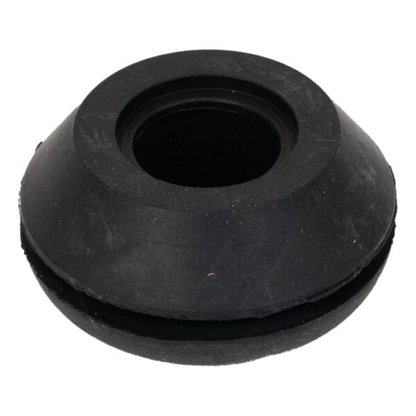 Black rubber dome-shaped component or part.