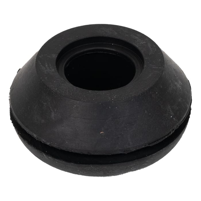 Black rubber dome-shaped component or part.