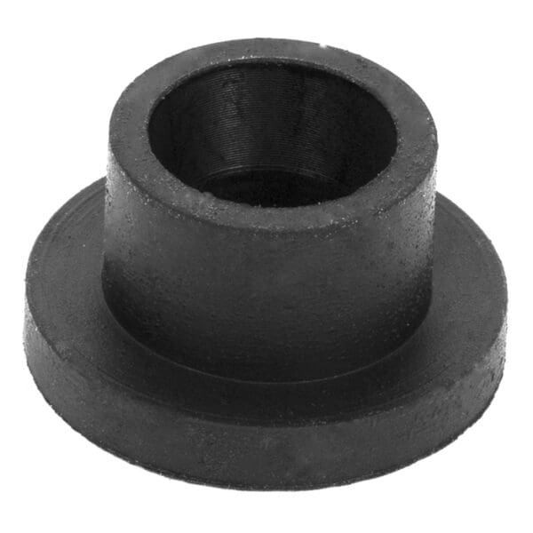 Black cylindrical pipe fitting with flange.