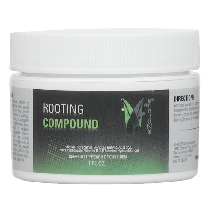 Rooting compound in white container.