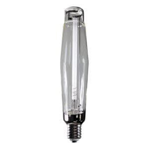 Clear light bulb with an elongated shape.