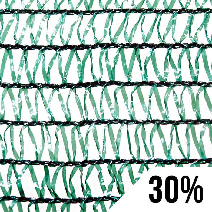 Green and black patterned fabric with percentage.