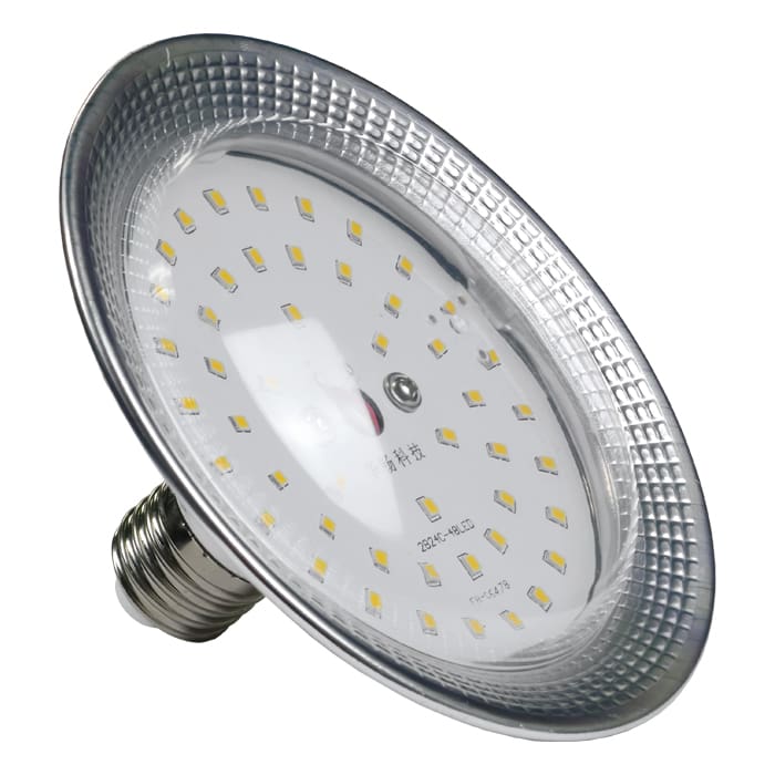 LED light bulb with reflective design.