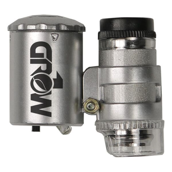 Silver spray nozzle with "GROW" logo.