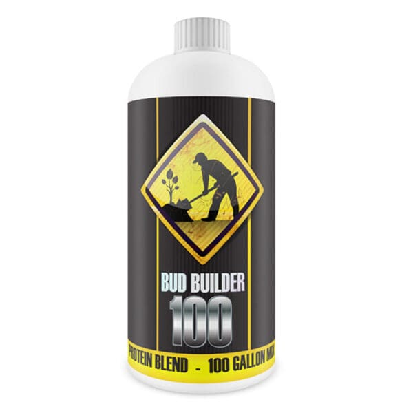 Bottle of Bud Builder 100 protein blend.