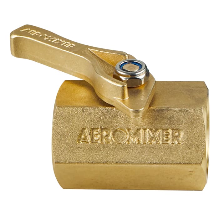 Brass valve with lever handle mechanism.