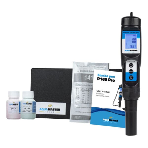 Water quality testing kit with digital pen.