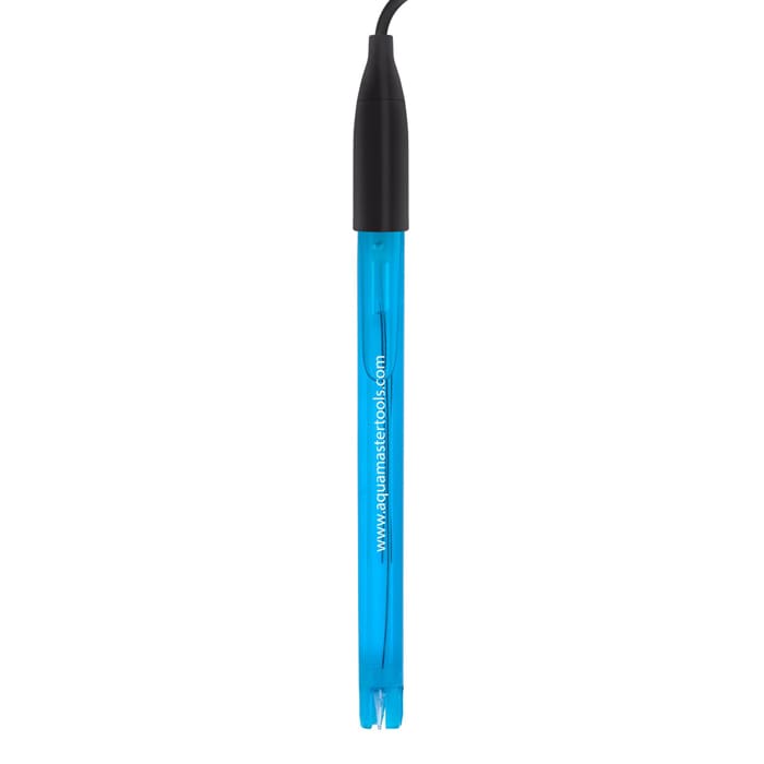 Blue water quality testing pen with black cap.