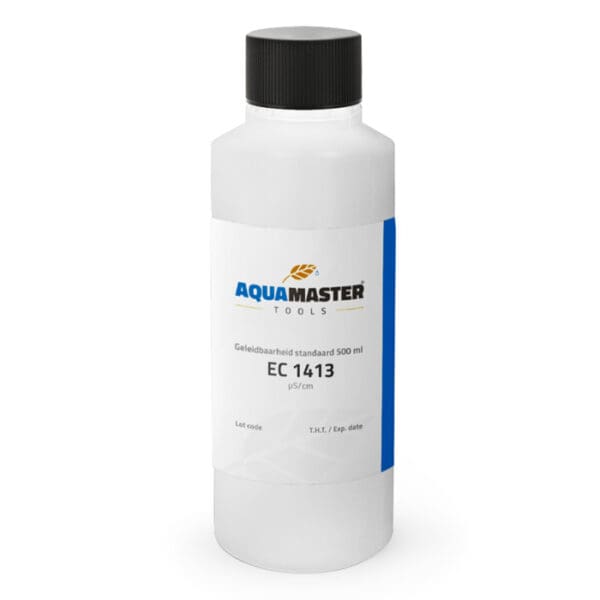 Aquamasters Tools conductivity standard solution bottle.