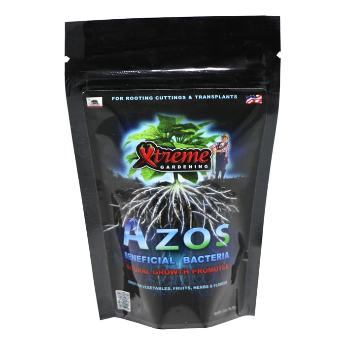 Xtreme Gardening Azos beneficial bacteria packaging.