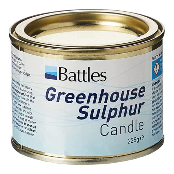 Battles Greenhouse Sulphur Candle container.