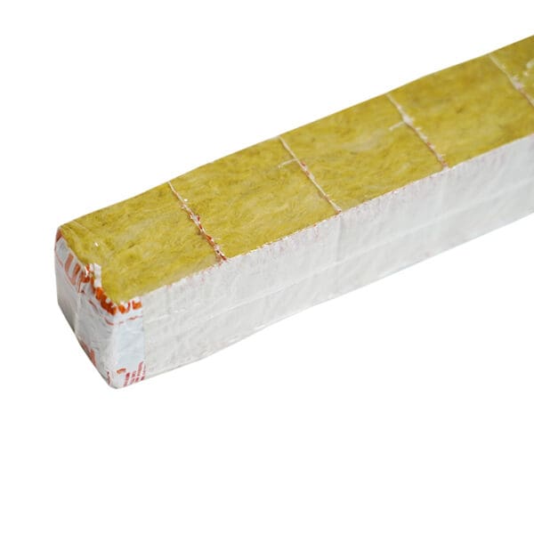 Insulation material with yellow and white layers.