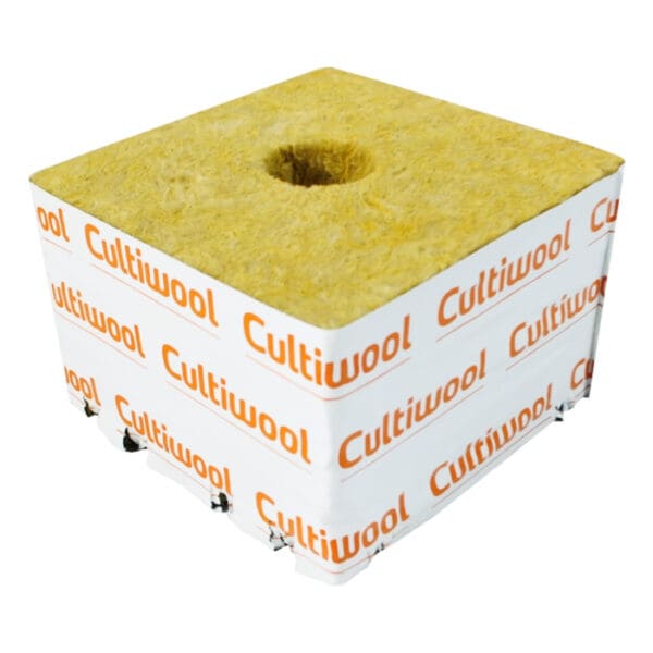 Cultiwool block for gardening or hydroponics.