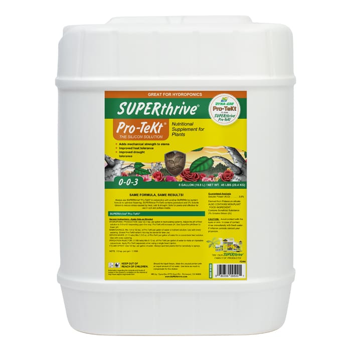 Plant nutrient supplement in a five-gallon container.