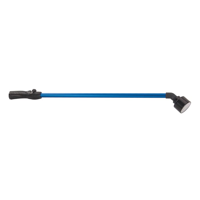 Long blue-handled cleaning tool with light.