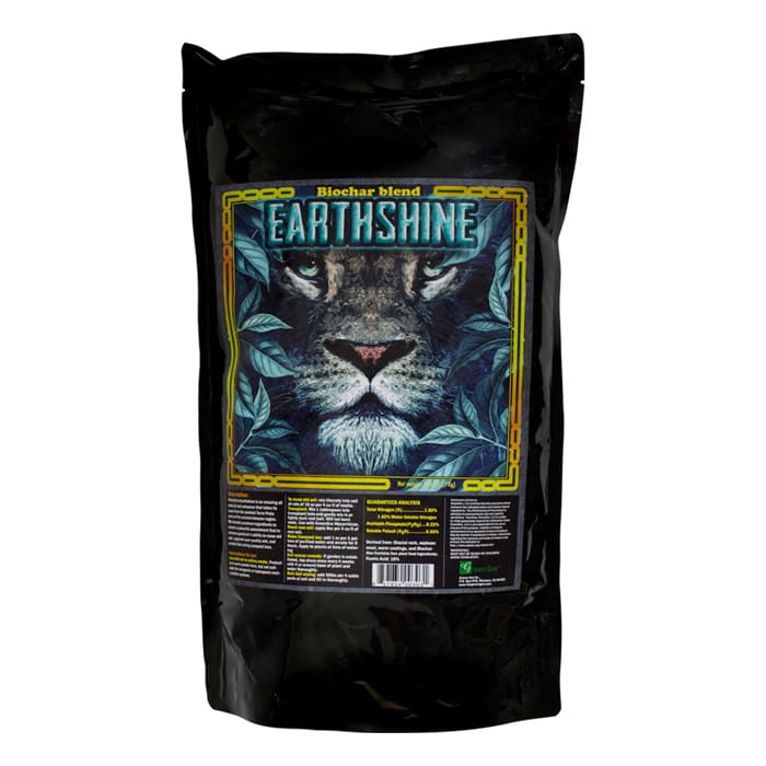 Biochar blend Earthshine with lion design.