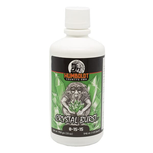 Humboldt Crystal Burst liquid fertilizer bottle.