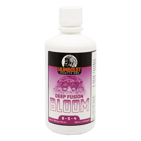 Humboldt Bloom nutrient bottle for plants.