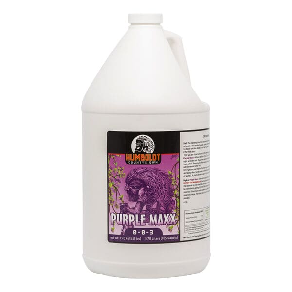 Humboldt Purple Maxx nutrient bottle 1 gallon.