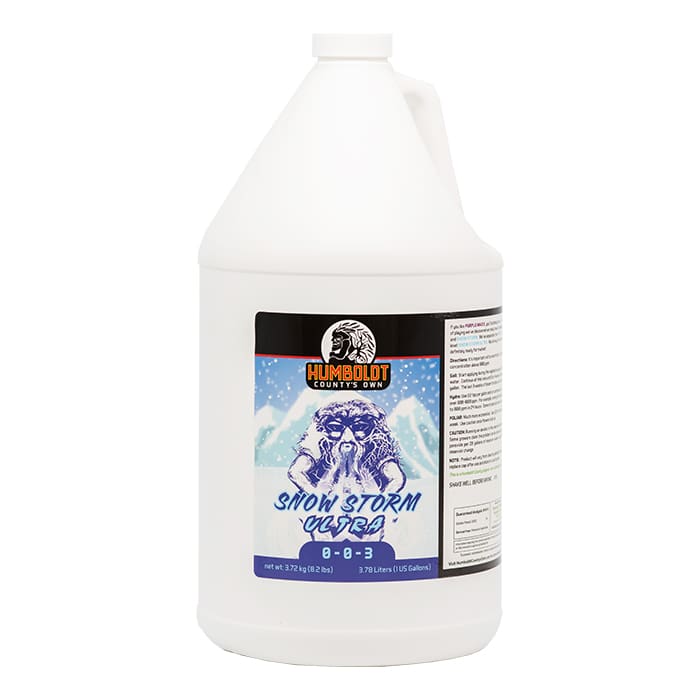 Humboldt Snow Storm Ultra nutrient solution bottle.