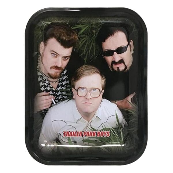 Three men posing in a Trailer Park Boys promotional image.