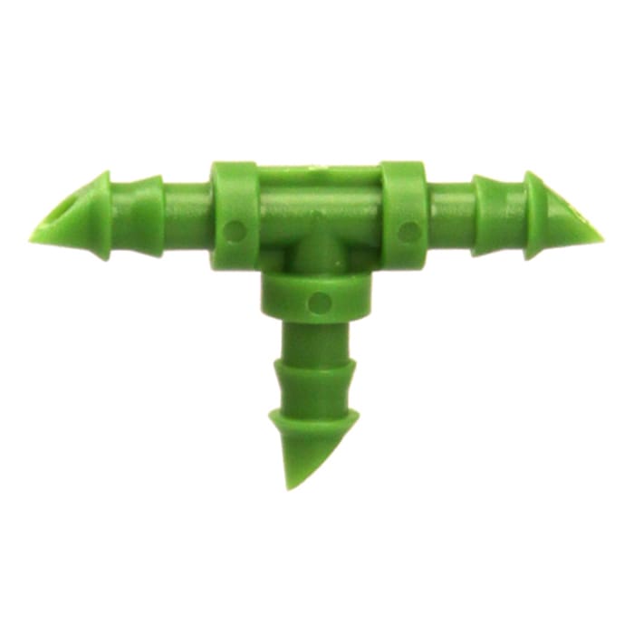 Green plastic connector with pointed ends.