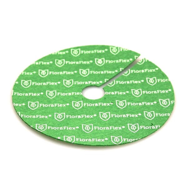 Green circular disc with FloraFlex branding.