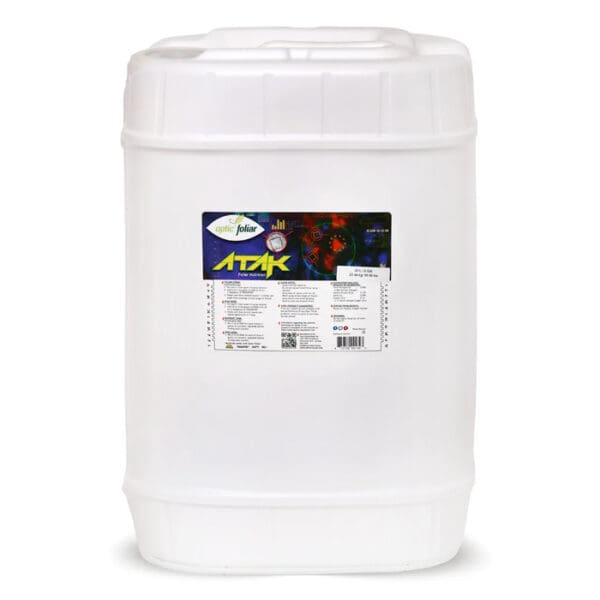 White container labeled "ATAK" from Optic Foliar.