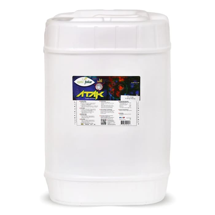 White container labeled "ATAK" from Optic Foliar.